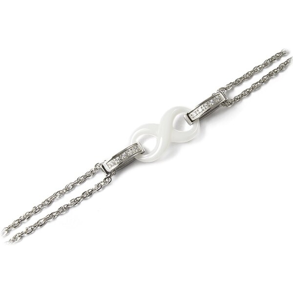 BEMI Design Dámsky náramok z chirurgickej ocele nekonečno KERAMIC 24400763