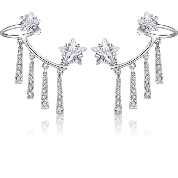 Olivie Strieborné pozdĺžne náušnice ZIRKON 2936 14271749