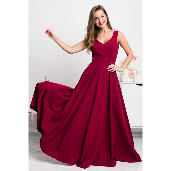 miadresses.sk Bordové dlhé spoločenské šaty 13226488