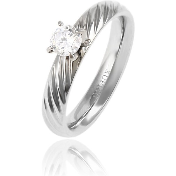 BM Jewellery Dámsky zásnubný prsteň so zirkónom z chirurgickej ocele 13399281