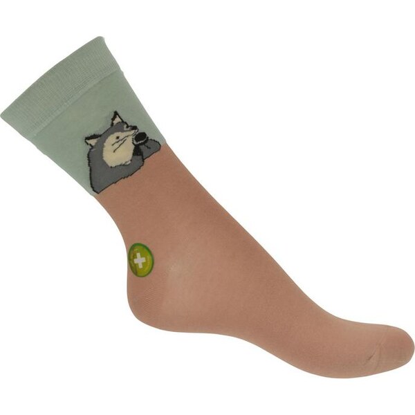 AURA.VIA Béžovo-zelené ponožky FOX 13300449