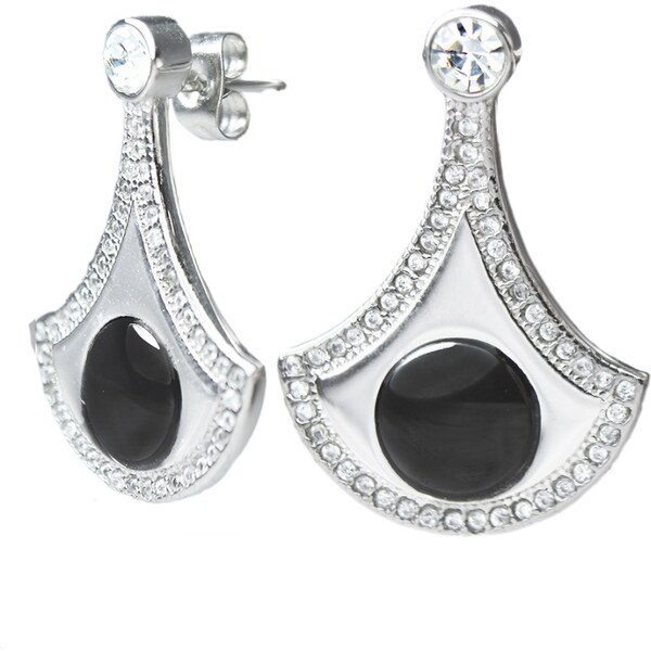 BM Jewellery Náušnice s čiernou keramikou z chirurgickej ocele S924210 13399324