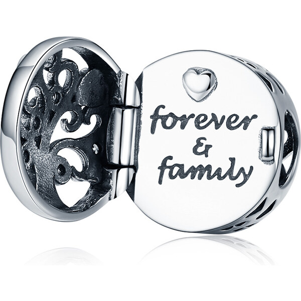 Emporial strieborný Otvárací prívesok Forever family 24464455