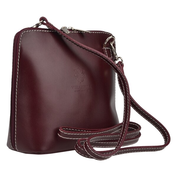 Fialová kožená talianska crossbody kabelka Grana Bordo NovaKabelka.sk 13395442