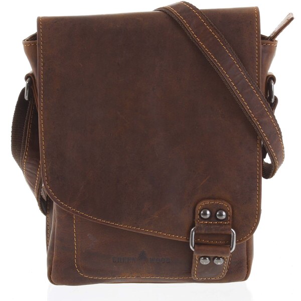Pánska kožená crossbody taška hnedá - Greenwood Mercy hnedá 58493706