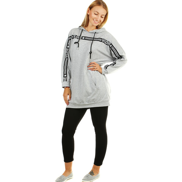 Glara Bavlnená jednofarebná mikina s aplikáciou 36988170