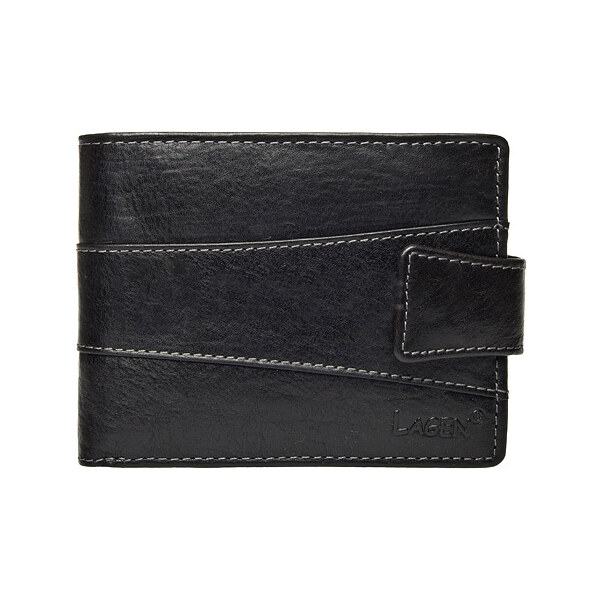 Lagen Pánska kožená peňaženka V-298/T čierna 9098055
