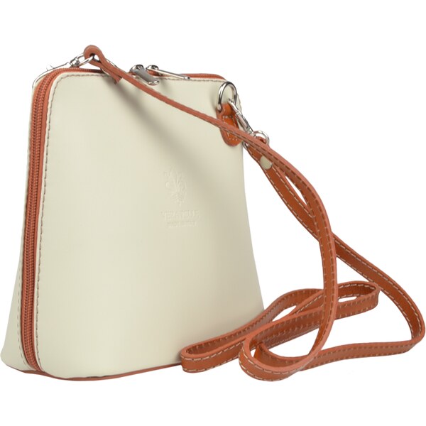 Béžová kožená talianska crossbody kabelka Grana Beige Camel 30505568
