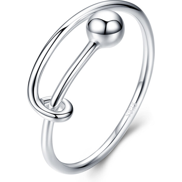 Emporial strieborný nastaviteľný prsteň Jednoduchosť 29021063