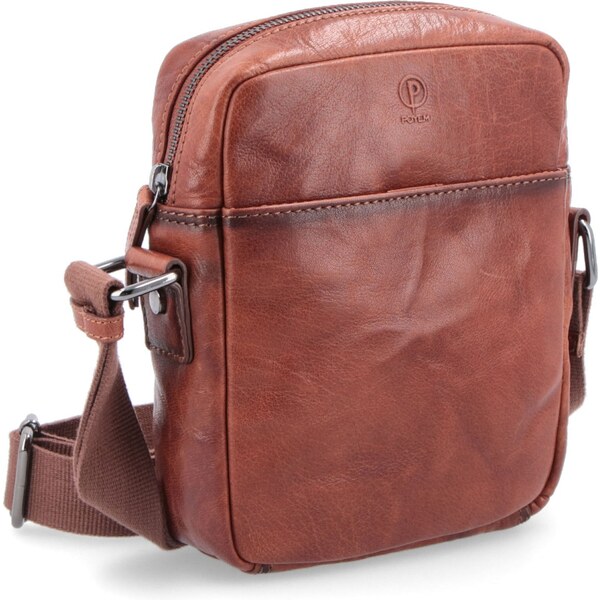 Kožená taška crossbody Poyem koňaková 2213 Poyem KO 17715171