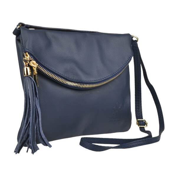 Modrá kožená talianska crossbody kabelka Tina Blu Scura NovaKabelka.sk 13482447