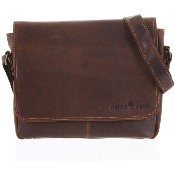 Pánska kožená taška hnedá - Greenwood Jordy hnedá 57819938