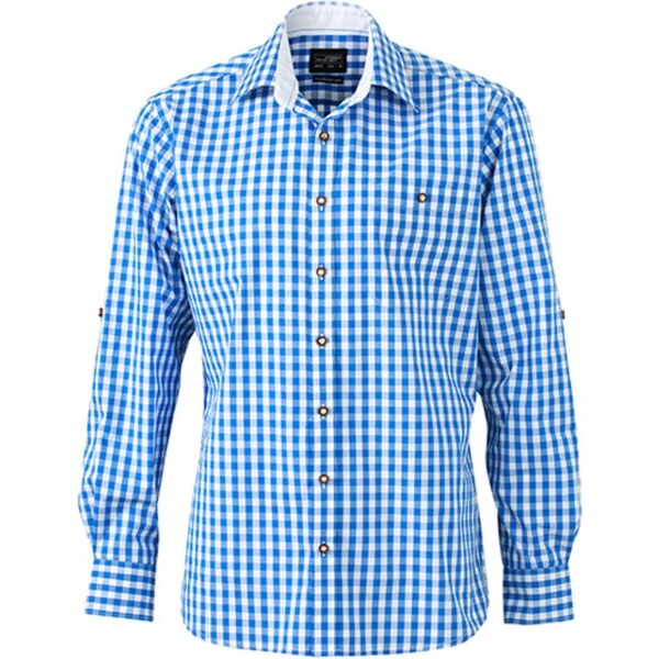 Daiber James & Nicholson Pánska kockovaná košeľa s rolovacím rukávom 13336110
