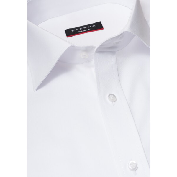 ETERNA Modern Fit biela nepriesvitná košeľa dlhý rukáv Rypsový keper 13336326