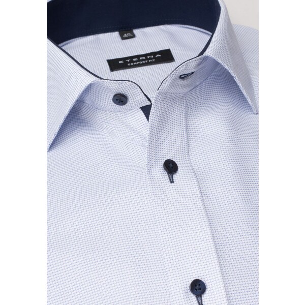 Pánska košeľa ETERNA Comfort Fit svetlomodrá s navy kontrastom Non 13336371