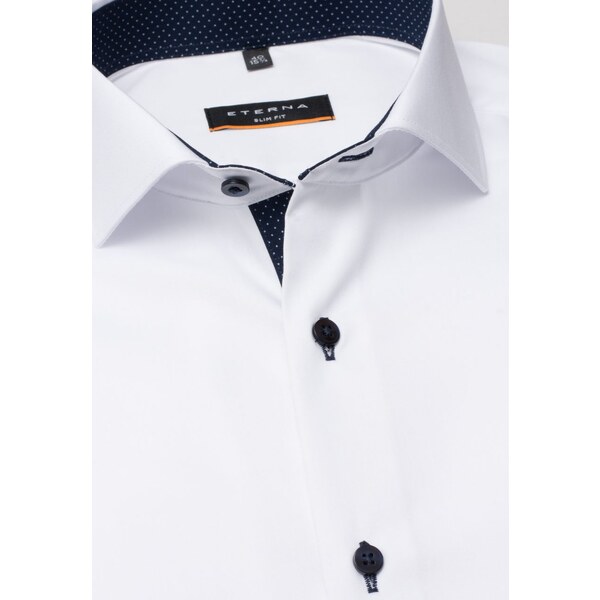 Pánska košeľa ETERNA Slim Fit Royal Oxford biela s modrým kontrastom 13336391