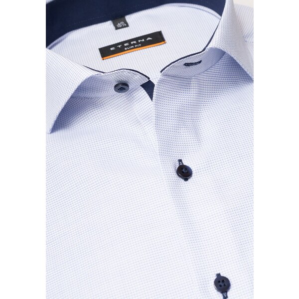 Pánska košeľa ETERNA Slim Fit svetlomodrá s navy kontrastom Non Iron 13336394