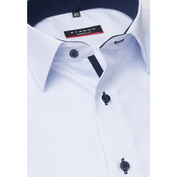 Pánska košeľa ETERNA Modern Fit svetlomodrá s navy kontrastom Non Iron 13336456