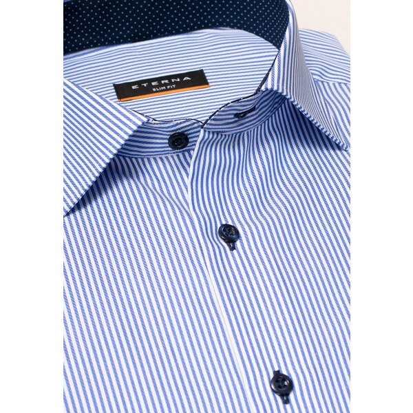 Pánska nežehlivá košeľa ETERNA Slim Fit modrý prúžok s kontrastom 13336494