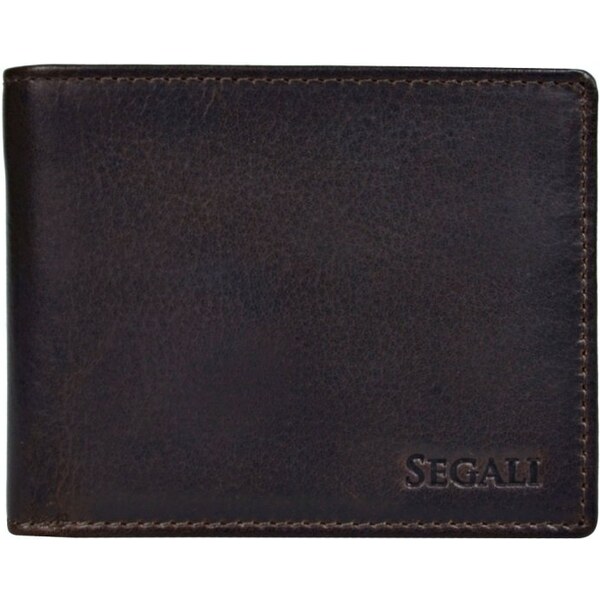 SEGALI Pánska kožená peňaženka 2517797026 tmavo hnedá 47271740