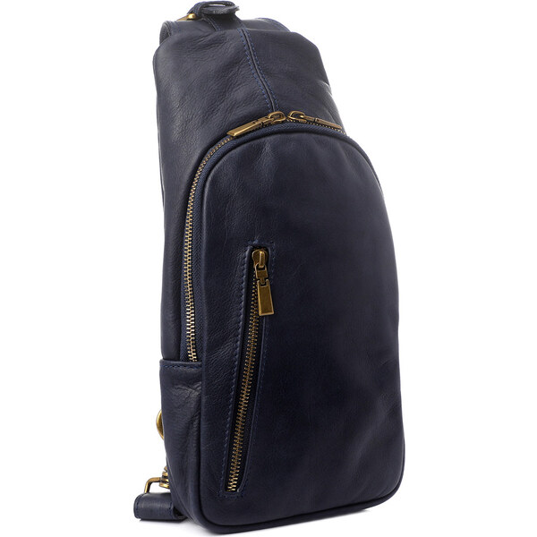 Glara Predĺžená kožená crossbody kabelka s rozširujúcim sa popruhom 23052894