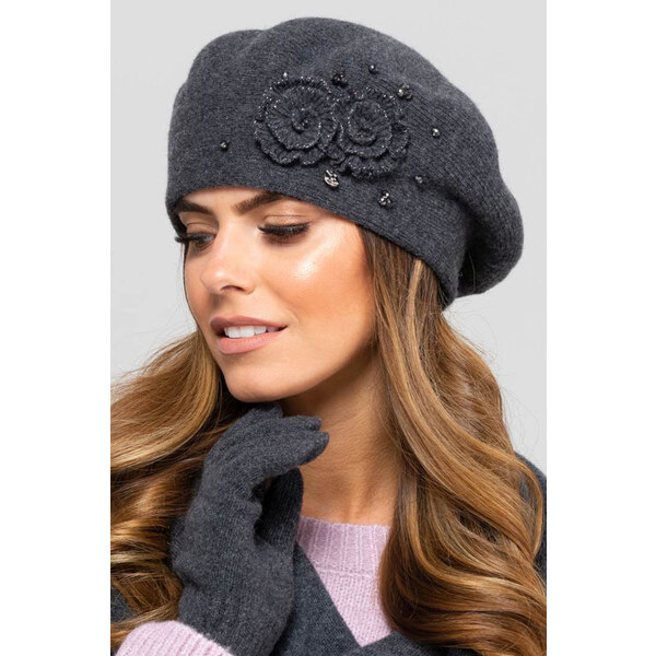 Kamea Grafitová luxusná elegantná dámska baretka Barcelona, Farba 15129754