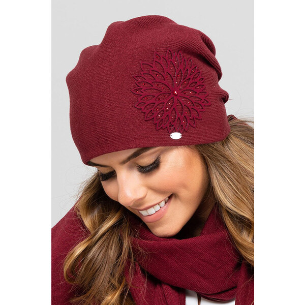 Kamea Bordová módna dámska zimná čiapka Saragossa, Farba bordová 15123489
