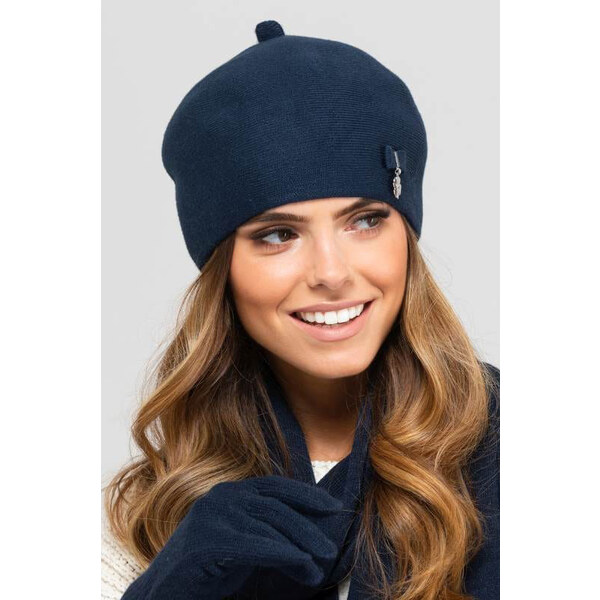 Kamea Tmavomodrá dámska elegantná baretka na zimu Murcja, Farba 26680769