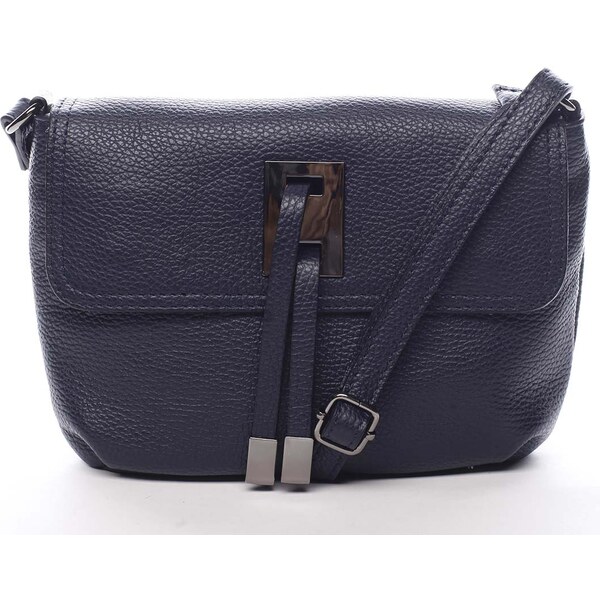 Dámska kožená crossbody kabelka tmavomodrá - ItalY Porta modrá 30744864