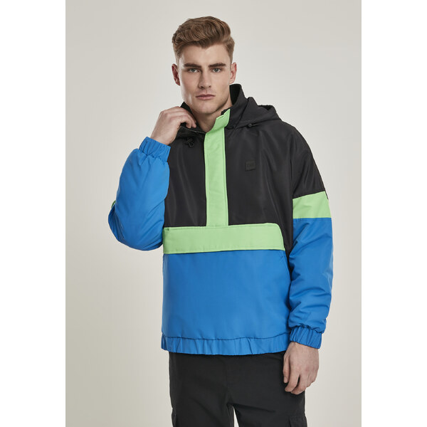 Urban Classics 3-Tone Neon Mix Pull Over Jacket Black/Cobalt Blue 50507525