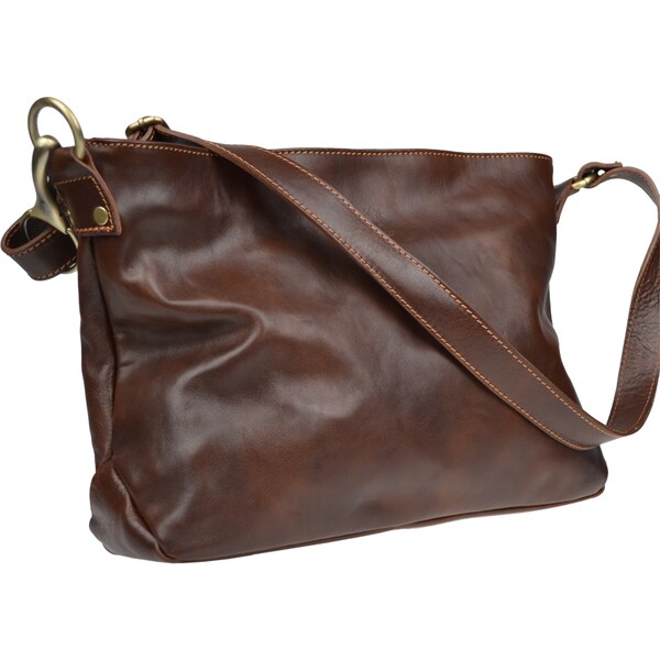 Hnedá kožená talianska crossbody kabelka Corinna Marrone NovaKabelka 13849653