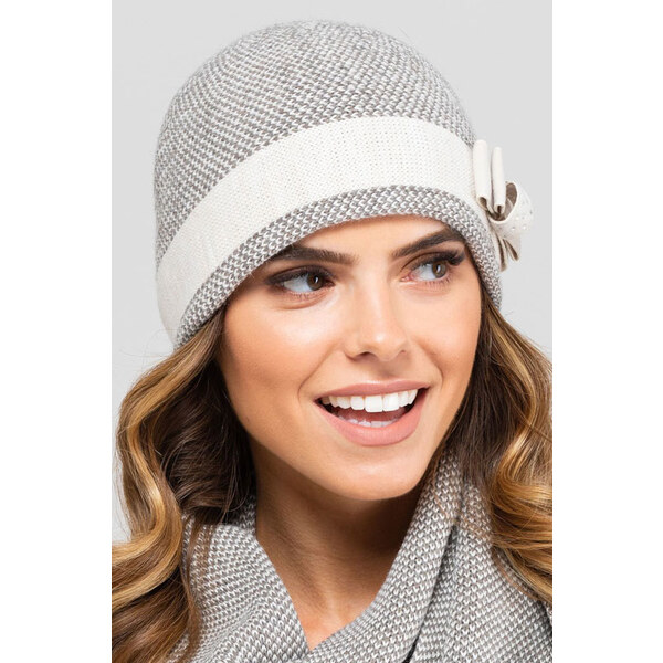 Kamea Béžová elegantná zimná dámska čiapka Katalonia, Farba béžová 35718279