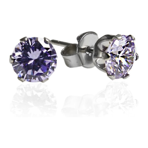 BEMI Design Náušnice s fialovými zirkónmi ⌀ 0,6 cm S934035 14212224