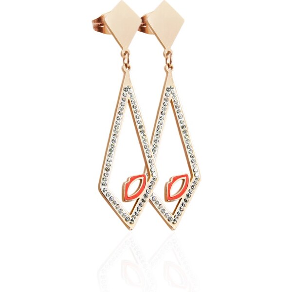 BM Jewellery Náušnice KISS so zirkónmi rose gold S939080 14212229