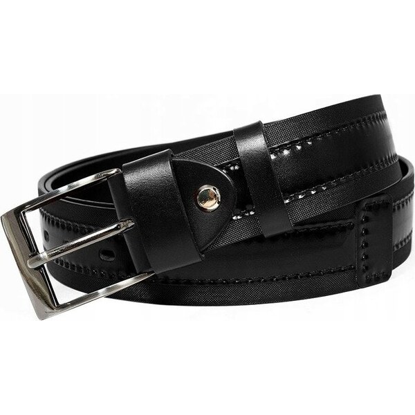 ROVICKY Čierny kožený opasok PRS-06-BGE BLACK 95 57540017