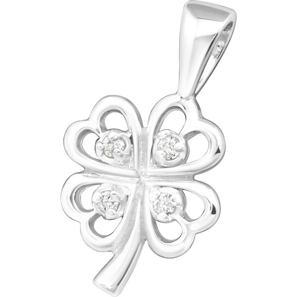 Glory strieborný prívesok Štvorlístok so zirkónmi S1036 28388771