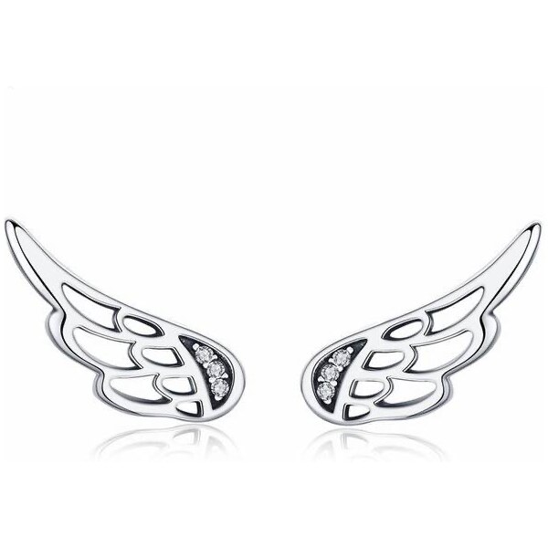 Glory strieborné náušnice Anjelské krídla so zirkónmi S1020 14194855