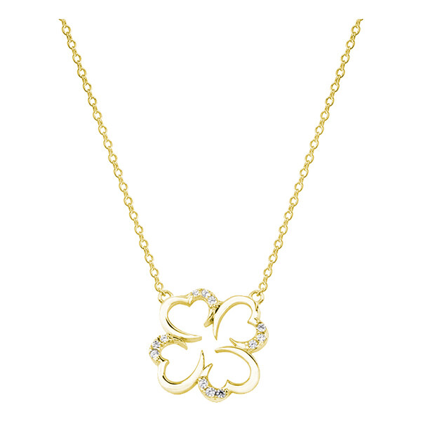 Olivie Strieborný náhrdelník ŠTVORLÍSTOK GOLD 2986 14271797