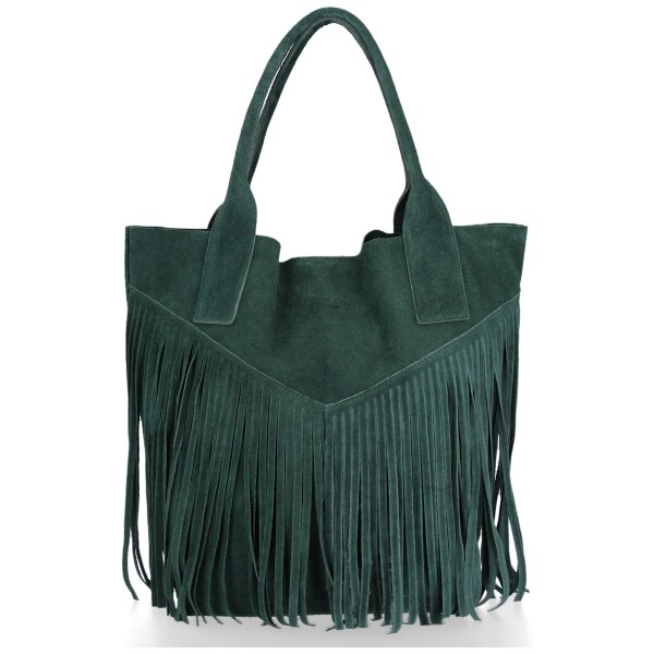 Dámska kabelka shopper bag Vittoria Gotti fľašková zelená VPOS9 65619043