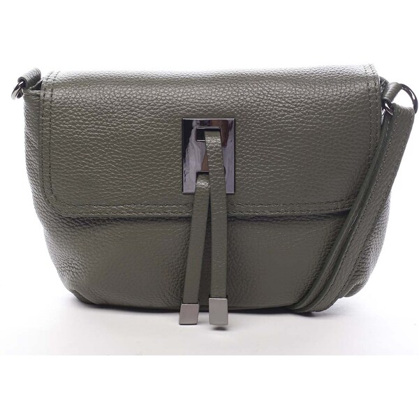 Dámska kožená crossbody kabelka tmavo zelená - ItalY Porta zelená 14250912