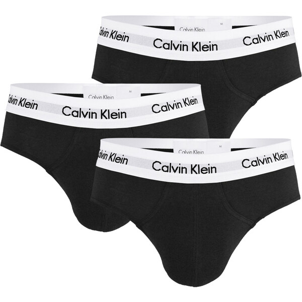 CALVIN KLEIN - slipy 3PACK cotton stretch black accent everyday 887700