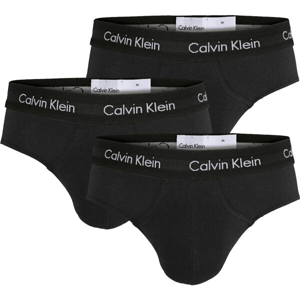 CALVIN KLEIN - slipy 3PACK cotton stretch solid black everyday 11678201