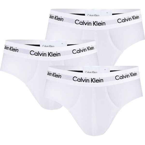 CALVIN KLEIN - slipy 3PACK cotton stretch solid white everyday 41372528