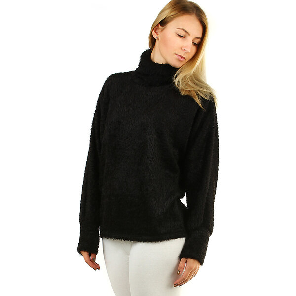 Glara Dámsky chlpatý rolák s netopýrimi rukávmi 36988205