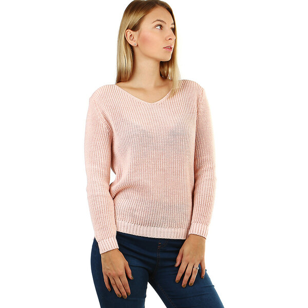 Glara Pletený dámsky sveter s prestrihami na chrbte 36988212