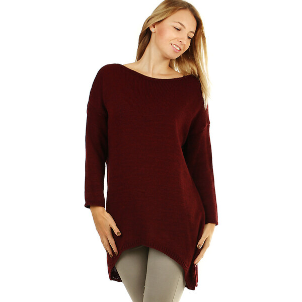 Glara Oversized dlhý jednofarebný sveter 14301782