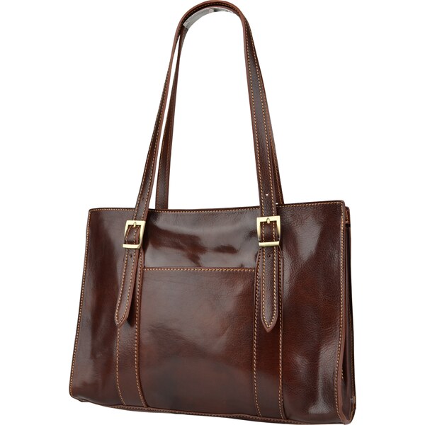 Hnedá kožená talianska kabelka Greta Marrone Scura NovaKabelka.sk 12037822