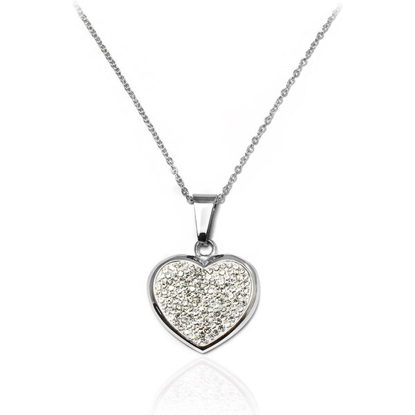 BM Jewellery Dámsky náhrdelník srdce so zirkónmi Valentín S955090 15147903