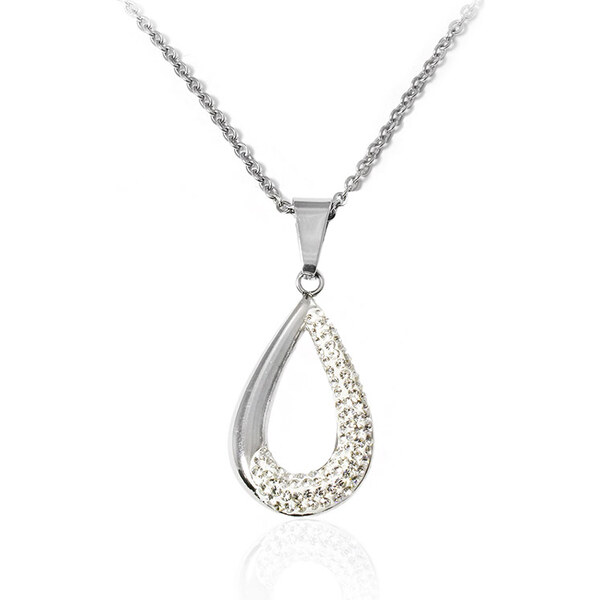BM Jewellery Dámsky náhrdelník kvapka sa zirkónmi S961090 15617475
