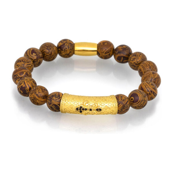 Pánsky náramok z hnedého jaspisu Trimakasi 21937679